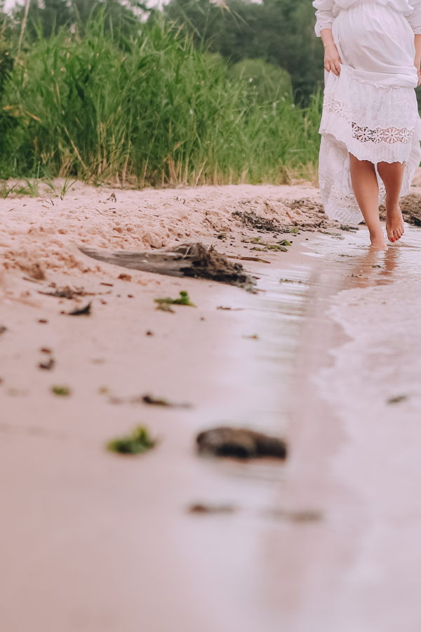 Pregnant woman walking