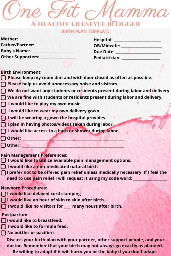 birth plan for your third trimester to do list