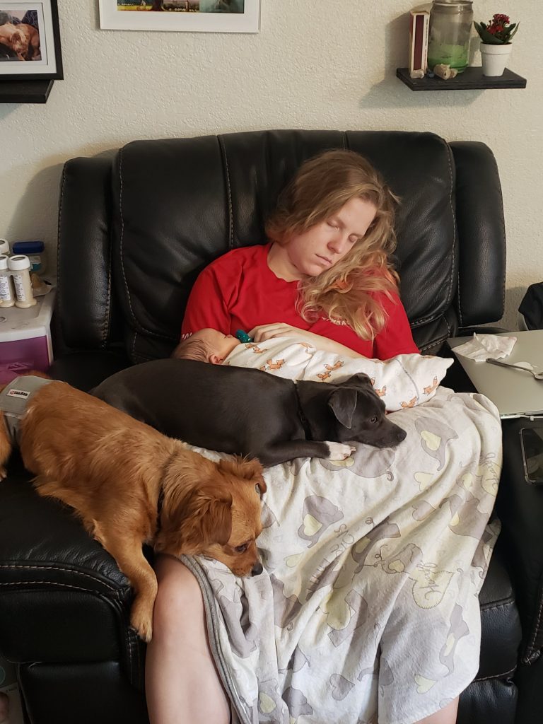 mom napping while the baby naps