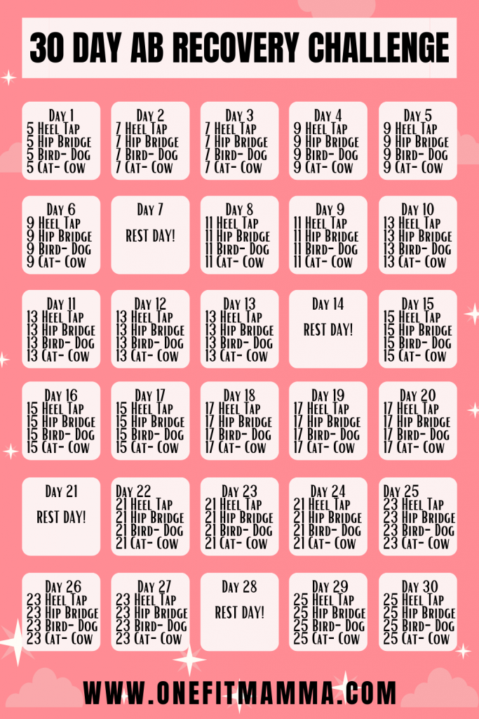 30 Day Diastasis Recti Challenge One Fit Mamma