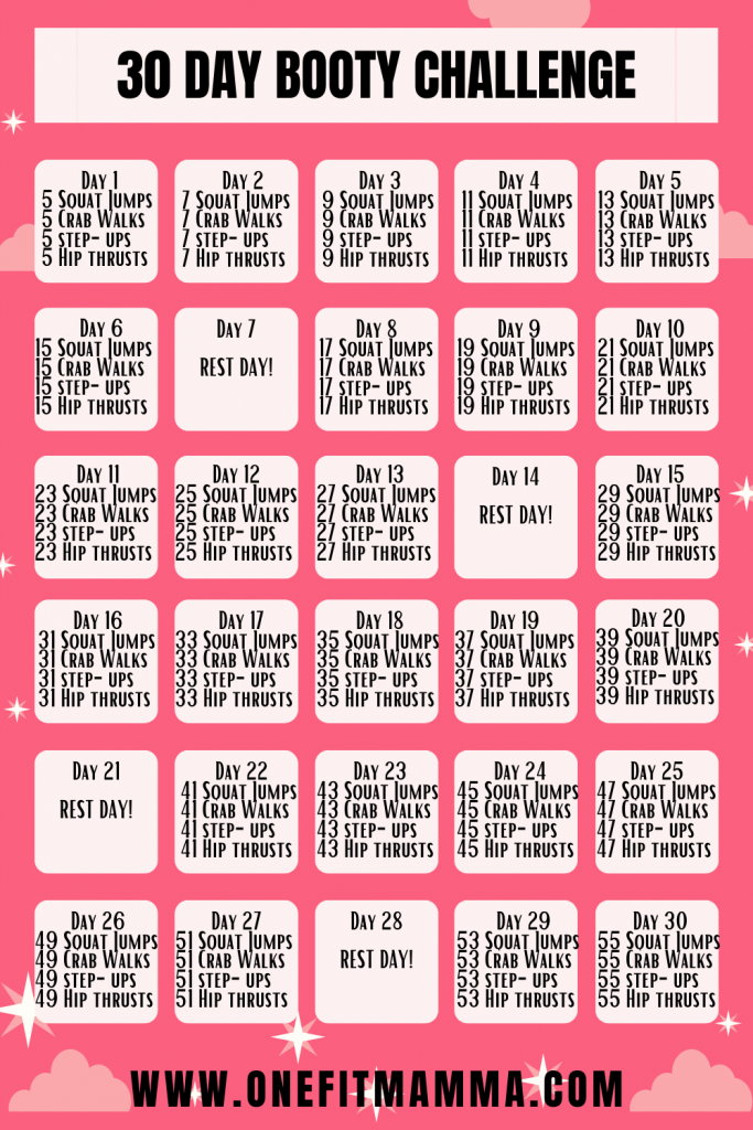 30 Day Booty Challenge One Fit Mamma