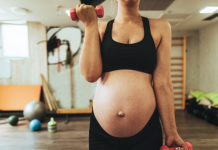 pregnant woman working out